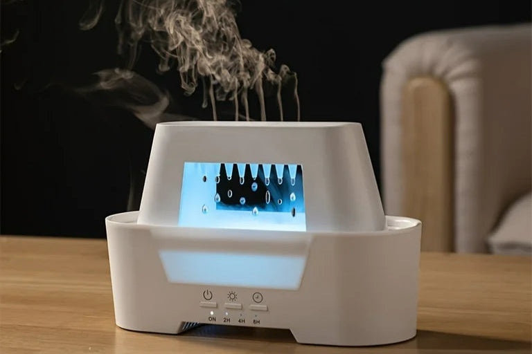 Shangren Air Humidifier with Ambient Lights-Rain Drop Humidifier Feature-Best For Home Decoration Fine Mist-Essential Oil Diffuser 110V 300ml Capacity.