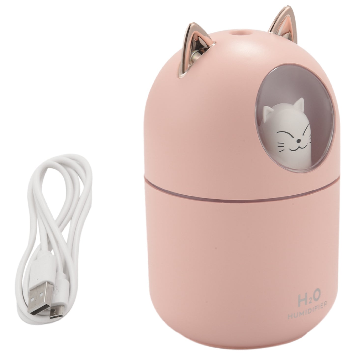 H2O Cat Portable Humidifier For Car, Room, Offices – Cool Mist, Quiet, Night Light, Auto Shut-Off