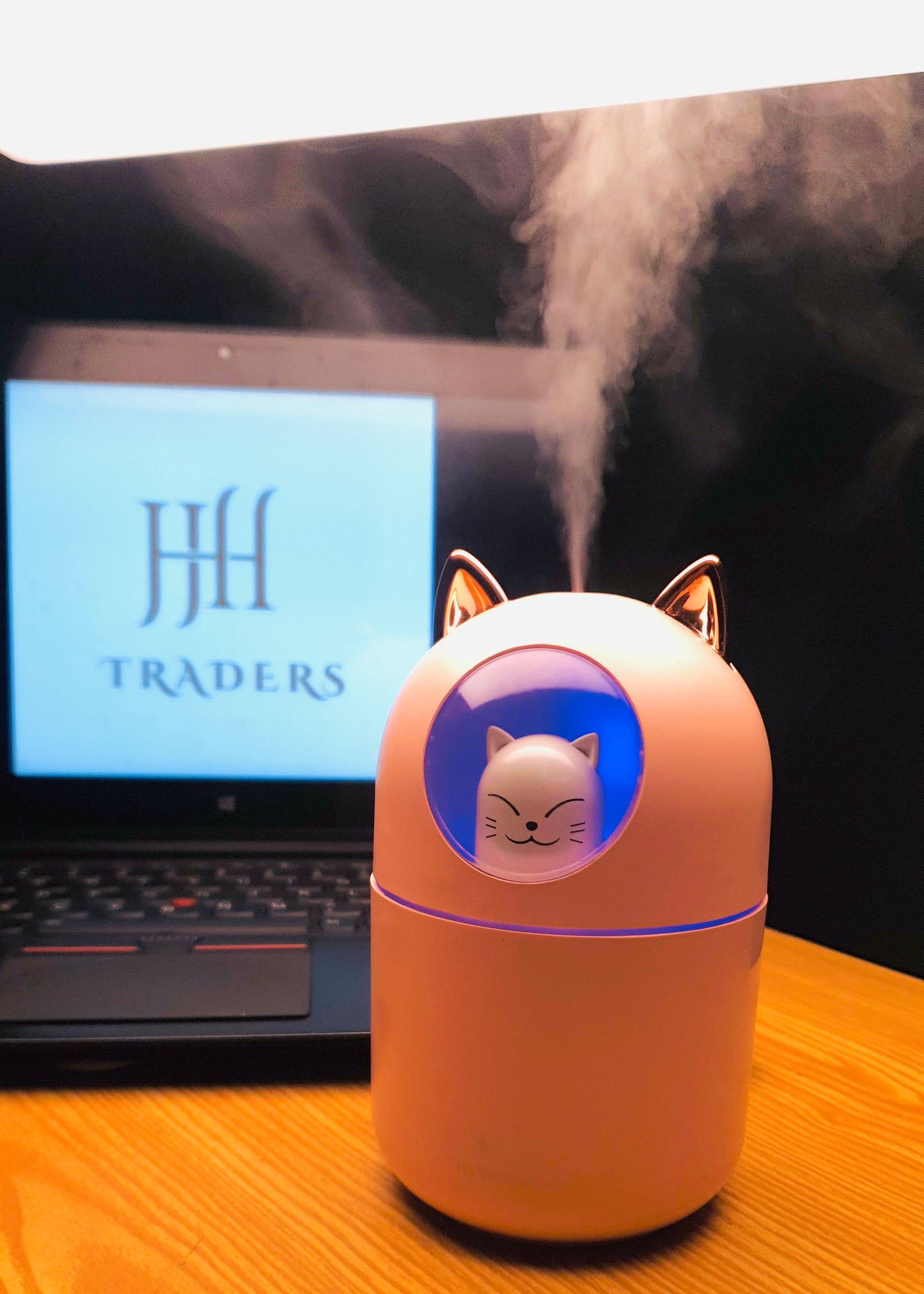 H2O Cat Portable Humidifier For Car, Room, Offices – Cool Mist, Quiet, Night Light, Auto Shut-Off