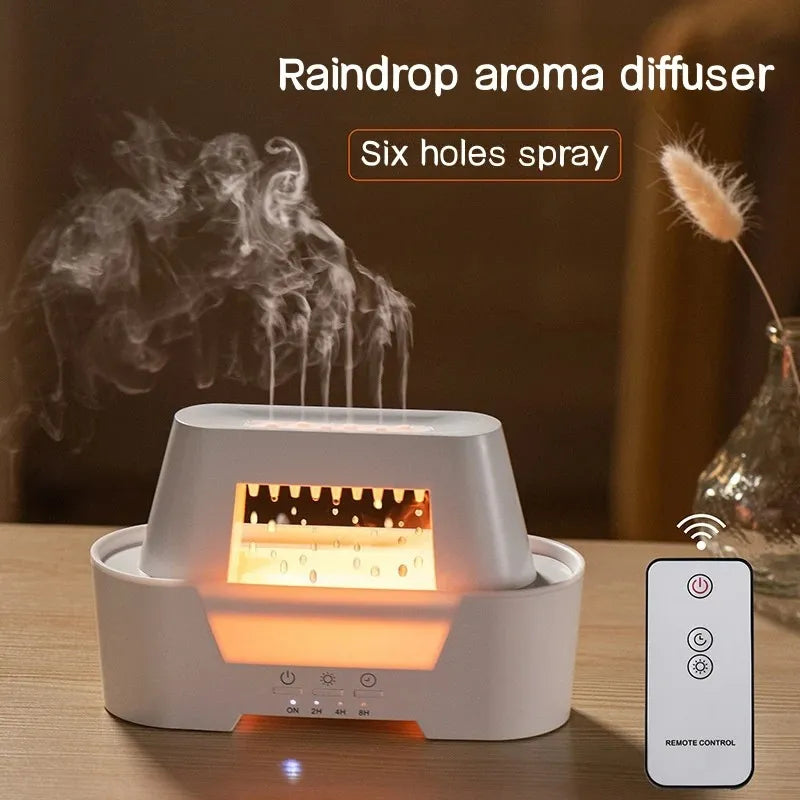 Shangren Air Humidifier with Ambient Lights-Rain Drop Humidifier Feature-Best For Home Decoration Fine Mist-Essential Oil Diffuser 110V 300ml Capacity.